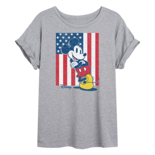 Disneys Mickey Mouse Juniors American Flag Flowy Tee