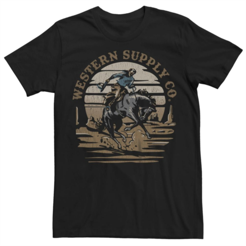 Generic Mens Western Supply Co. Cowboy Horse Graphic Tee