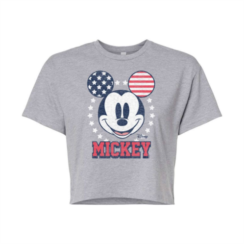 Disneys Mickey Mouse Juniors USA Ears Cropped Tee