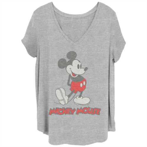 Licensed Character Juniors Plus Size Mickey Mouse Vintage Distressed Portrait Graphic Tee