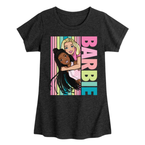 Licensed Character Girls 7-16 Barbie Colorful Stripes Graphic Tee