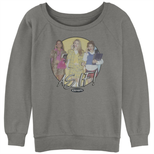 Licensed Character Juniors Clueless Chers Trio As If Slouchy Graphic Sweatshirt