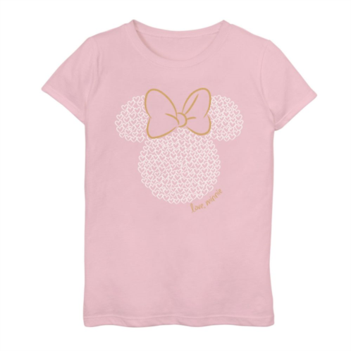 Licensed Character Disneys Minnie Mouse Girls Little Hearts And Bow Logo Tee