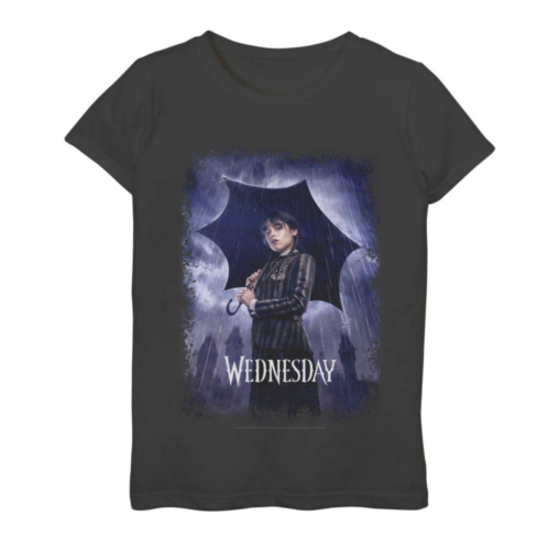 Licensed Character Girls Wednesday Addams TV Show Poster Graphic Tee
