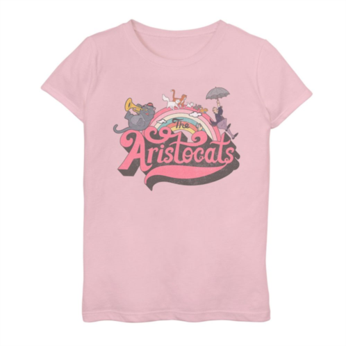 Licensed Character Disneys The Aristocats Girls Rainbow Cats Tee