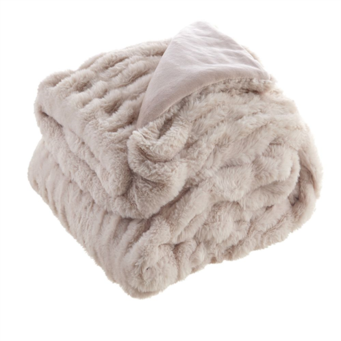 Inspired Home Boaz Knit Throw Silky Ruched