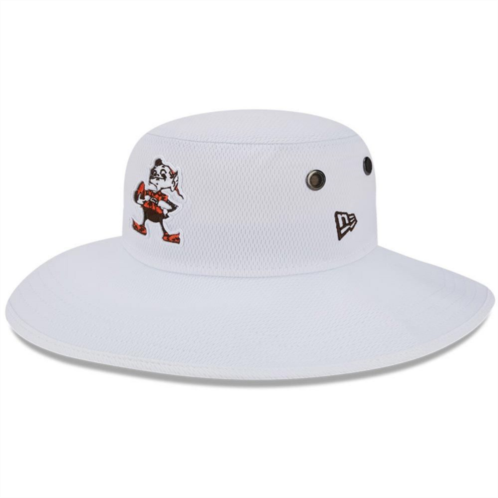 Mens New Era White Cleveland Browns 2023 NFL Training Camp Throwback Panama Bucket Hat