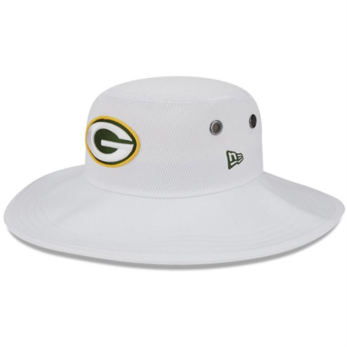 Mens New Era White Green Bay Packers 2023 NFL Training Camp Panama Bucket Hat