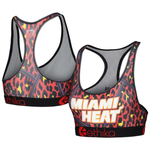 Unbranded Womens Ethika Red Miami Heat Racerback Sports Bra