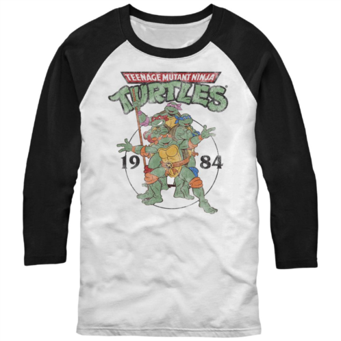 Mens Nickelodeon Teenage Mutant Ninja Turtles Elite Group Est. 1984 Raglan Tee