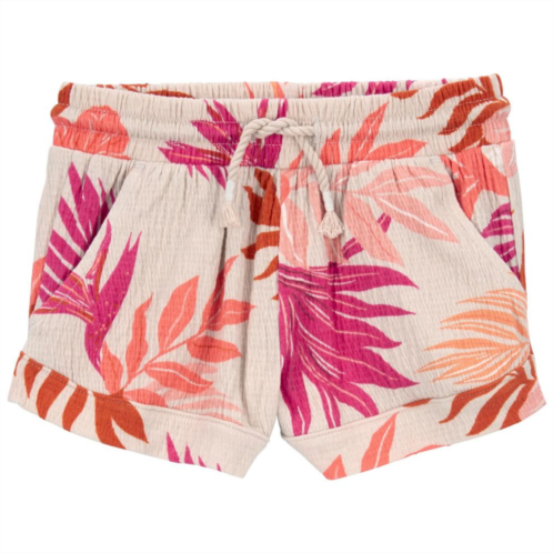 Toddler Girl Carters Tropical Floral Print Pull-On French Terry Shorts