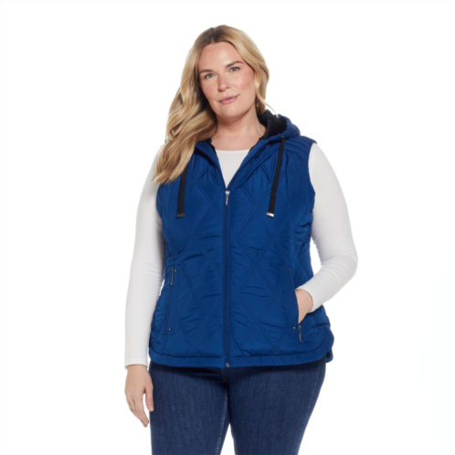 Plus Size Weathercast Hooded Quilted Vest