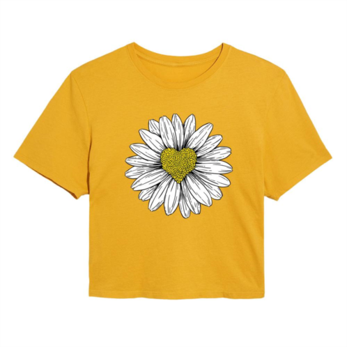 Licensed Character Juniors Daisy Heart Drawing Cropped Graphic Tee