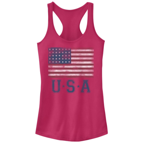Unbranded Juniors Classic Distressed USA Flag Graphic Tank Top