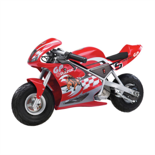 Razor 24 Volt Mini Electric Single Speed Racing Motorcycle Pocket Rocket, Red