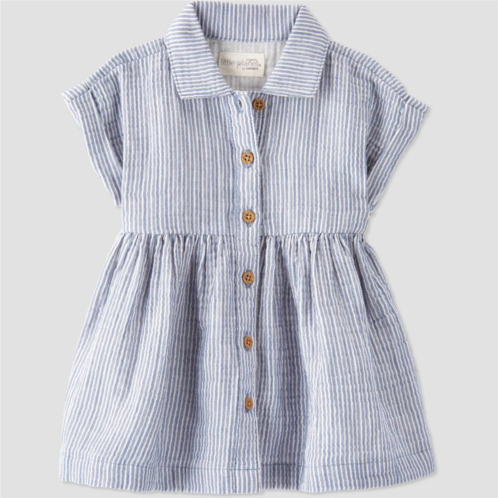 Baby Girl Little Planet by Carters Organic Cotton Striped Button-Front Dress