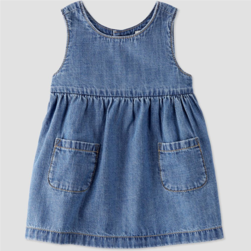 Baby Girl Little Planet by Carters Organic Cotton Chambray Picnic Dress