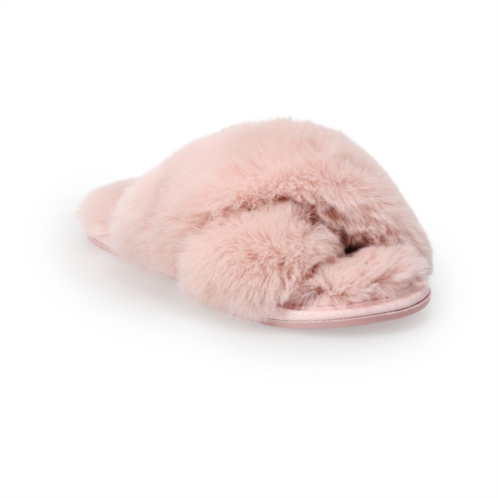 LC Lauren Conrad Womens Faux Fur Slippers