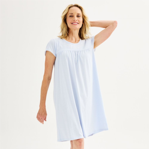 Womens Croft & Barrow Pintuck Short Sleeve Nightgown