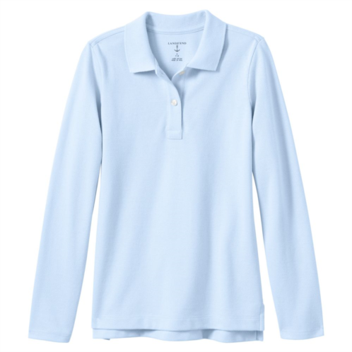 Girls 4-16 Lands End School Uniform Long Sleeve Feminine Fit Mesh Polo Shirt