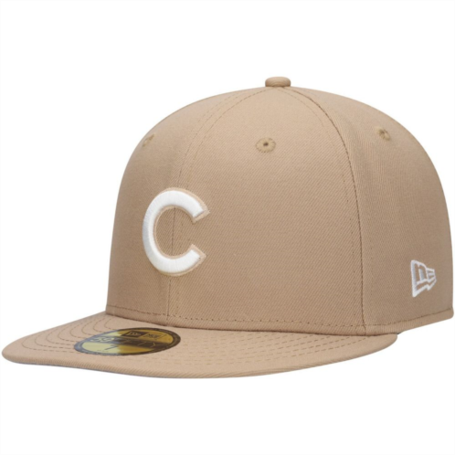 Mens New Era Khaki Chicago Cubs 59FIFTY Fitted Hat