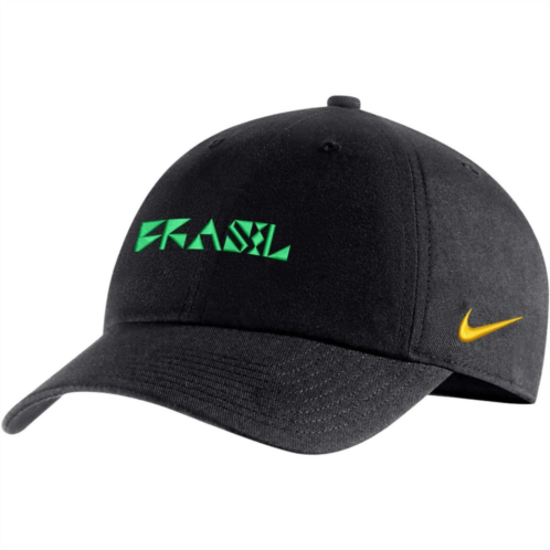Mens Nike Black Brazil National Team Campus Performance Adjustable Hat