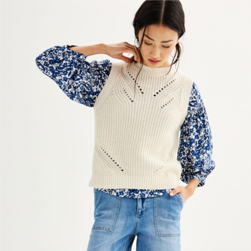 Womens Sonoma Goods For Life Crewneck Sweater Vest
