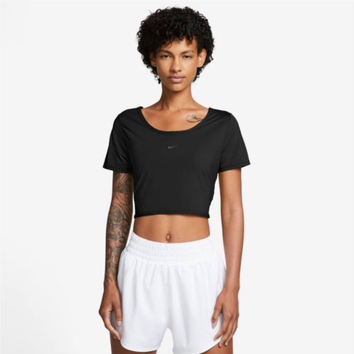 Womens Nike One Dri-FIT Crop Twist Short Sleeve Top