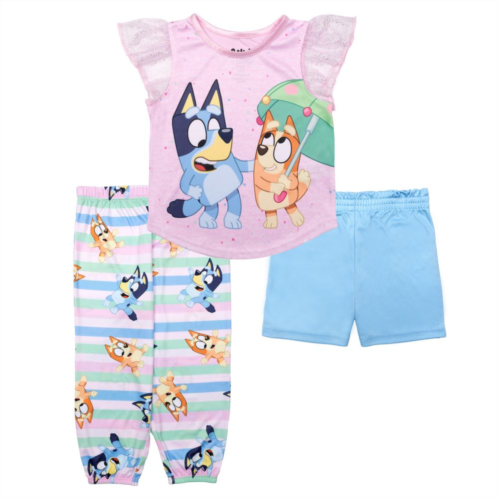 Licensed Character Toddler Girl Bluey Spring Time Bluey Top & Bottoms Pajama Set