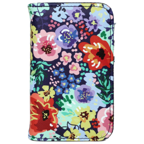 Julia Buxton Impressionist Floral Printed Faux Leather Snap Card Case