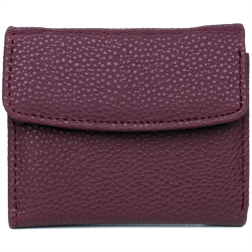 Julia Buxton Solid Pebble Faux Leather Mini Trifold Wallet