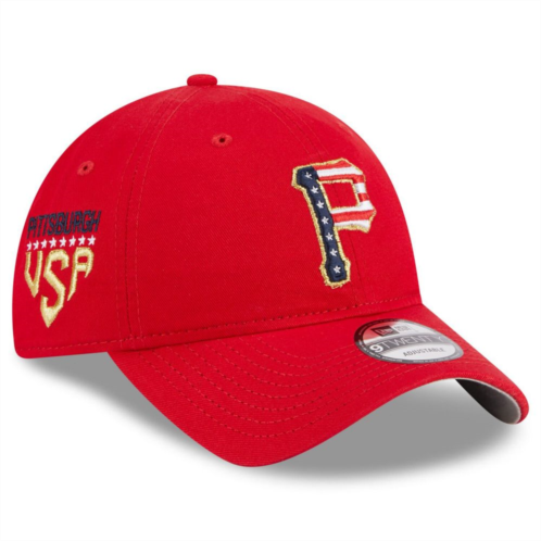 Womens New Era Red Pittsburgh Pirates 2023 Fourth of July 9TWENTY Adjustable Hat