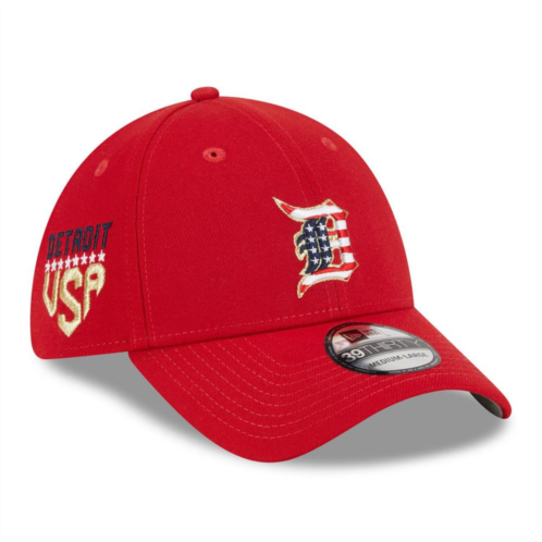 Mens New Era Red Detroit Tigers 2023 Fourth of July 39THIRTY Flex Fit Hat