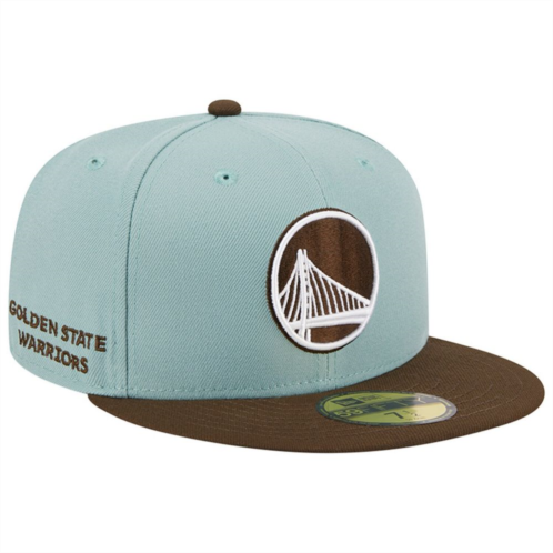 Mens New Era Light Blue/Brown Golden State Warriors Two-Tone 59FIFTY Fitted Hat