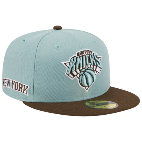 Mens New Era Light Blue/Brown New York Knicks Two-Tone 59FIFTY Fitted Hat