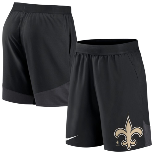 Mens Nike Black New Orleans Saints Stretch Performance Shorts