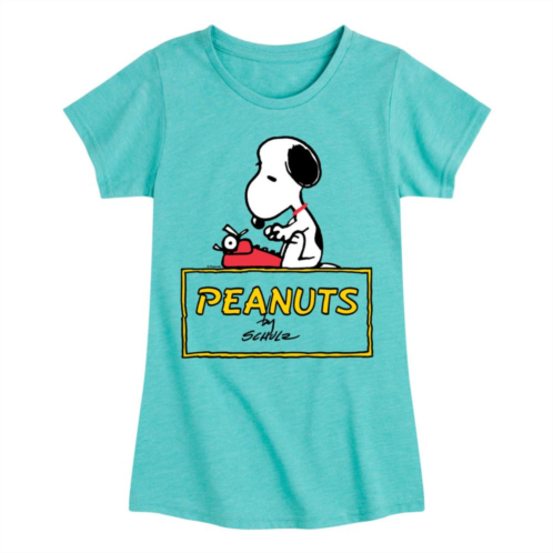 Licensed Character Girls 7-16 Peanuts Snoopy Typing Graphic Tee
