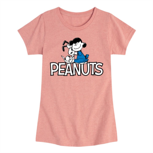 Licensed Character Girls 7-16 Peanuts Snoopy and Lucy Logo Graphic Tee