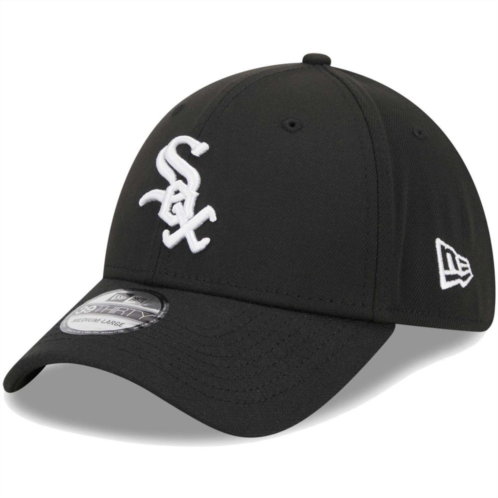 Mens New Era Black Chicago White Sox Logo 39THIRTY Flex Hat
