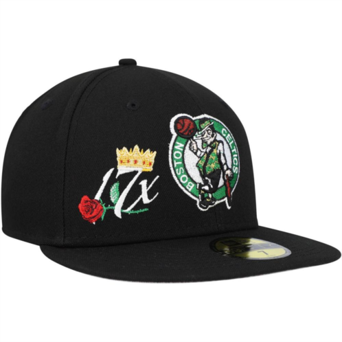 Mens New Era Black Boston Celtics Crown Champs 59FIFTY Fitted Hat