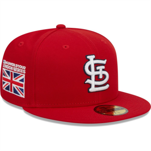 Mens New Era Red St. Louis Cardinals 2023 MLB World Tour: London SeriesFlag 59FIFTY Fitted Hat