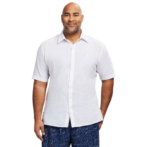 Big & Tall IZOD Linen Blend Short Sleeve Button-Down Shirt