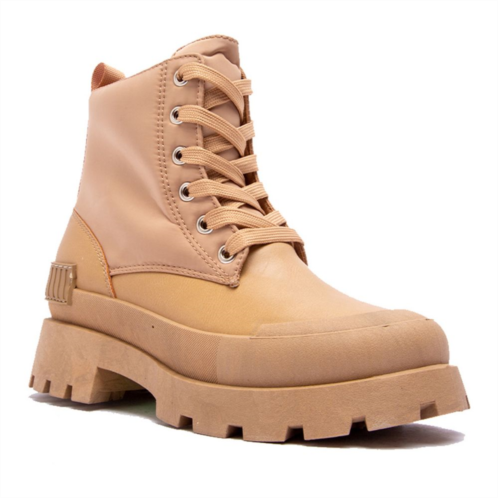 Qupid Soldier-01 Womens Lace-Up Combat Boots