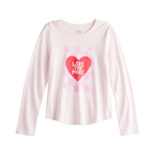 Girls 6-16 SO Long Sleeve Graphic Tee in Regular & Plus Size