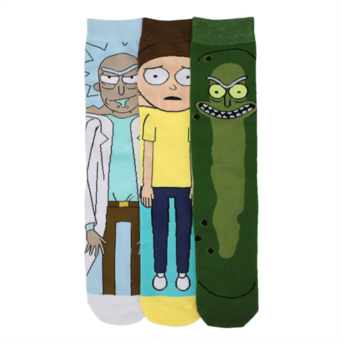 Licensed Character Mens Rick & Morty 3-pack Crew Socks Set