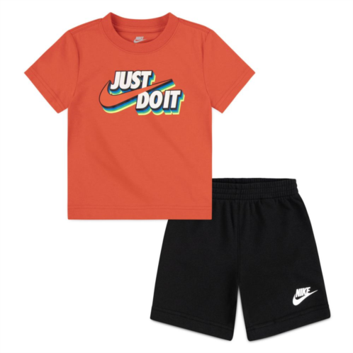 Toddler Boys Nike Sportswear Just Do It Graphic Tee and Shorts Set