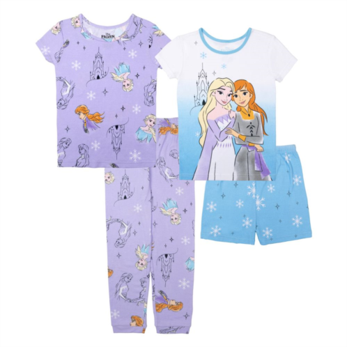 Licensed Character Disneys Frozen 2 Elsa & Anna Girls 4-8 Frozen Sisters 4-Piece Pajama Set
