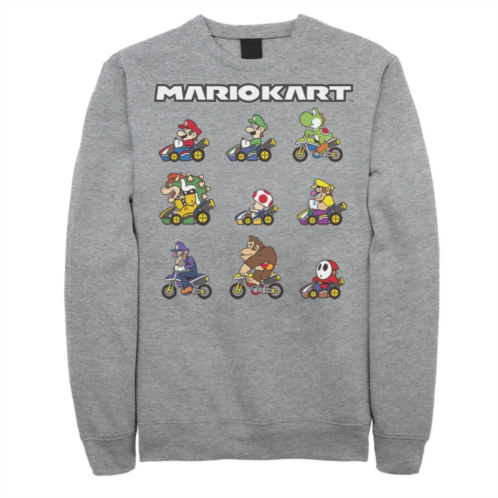 Nintendo Big & Tall Mario Kart Pixelated Character Grid Fleece Sweatshirt