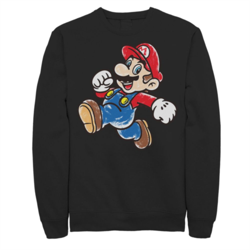 Big & Tall Nintendo Super Mario Bros Jumping Draw Fleece Sweatshirt