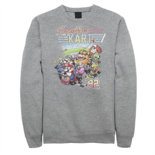 Big & Tall Nintendo Super Mario Kart Distressed Poster Fleece Sweatshirt
